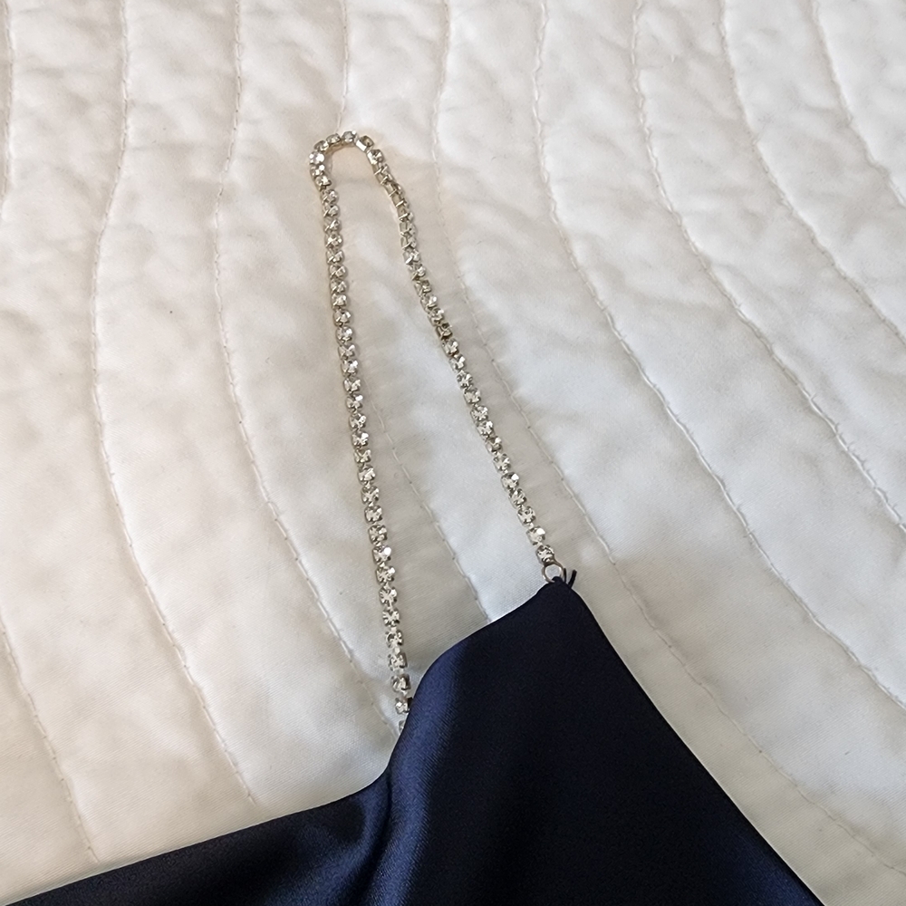 House of Harlow 1960 Black Satin Cowl Camisole with Chain Straps - Picture 5 of 7